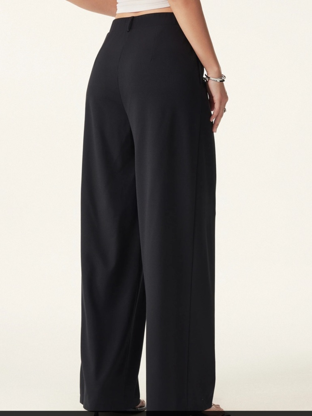 OGL Ponte-De-Roma Drapey Bamboo Ponte Mid Rise Wide Leg Trouser with Pockets XS - Picture 4 of 16